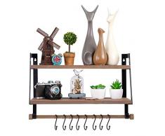 Halcent Mensole da Muro Legno Porta Spezie Mensole Cucina Mensole Bagno Mensola Doccia Scaffale per Bagno Cucina Salotto