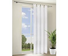 Happy Home Marlon - Tenda semitrasparente con passanti, 140 x 245 cm