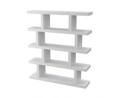 VE.CA-ITALY LIBRERIA ARMONY MENSOLA LIBRI DESIGN IN LEGNO DI ALTA QUALITA MADE IN ITALY IN 11 DIFFERENTI COLORAZIONI SPESSORE 4 CM (BIANCO)