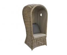 fantasie d oriente Poltrona in Kubo Rattan con Cupola CM 77X73X160 H Foderata con Cuscino Poltrona Vimini