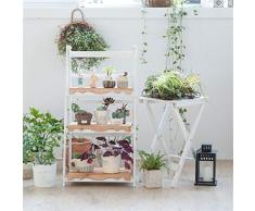 ZHYXJ-Flower Stand Scaffale Pieghevole per Piante Scaffale con Scala A Chiocciola per Fiori con Scala A 3 Gradini per La Casa Balcone Interno Soggiorno Camera da Letto Arredo da Giardino 01
