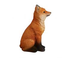 Resina Volpe Rossa Figurine Ornamenti Creativo Volpe Statue Ornamento Scrivania Scaffale da Tavolo Credenza Comodini Mantelpiece Decor Kit Attrezzi da Lavoro e A Batteria (A, One Size)