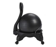 DYW Palla Ginnica Professionale PVC Yoga Ball Chair Ispessimento Fitness Massage Chair Sgabello Sgabello Fisso Seduta Ball Chair Office Home (Color : Black)