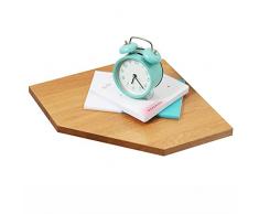 Gieanoo Mensola angolare da appendere, in legno di quercia, in legno massello, a forma di diamante, piccola mensola per piante per camera da letto, soggiorno, altoparlante, scatola per cavi