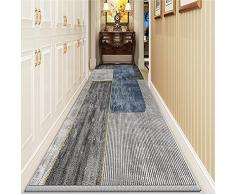 HYEYXKK Tappeto per Moquette Spesso Grigio per corridoio/Soggiorno/Ingresso,Larghezza 60 cm 80 cm 100 cm tappeti Extra Lunghi,tappetini con Retro Antiscivolo Lavabili (Size : 100x400cm)