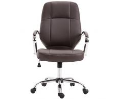 Vinsetto Sedia Poltrona da Ufficio di Design Moderna Ecopelle 58 × 68 × 108-117cm Marrone