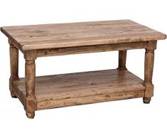 Tavolo da fumo Country in legno massello di tiglio finitura naturale 90x50x45 cm