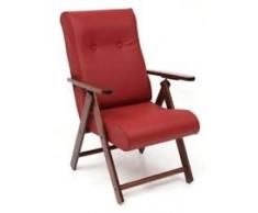 POLTRONA MOLISANA ECOPELLE RECLINABILE RELAX 4 POSIZIONI SEDIA DIVANO SOFÃ CUSCINO IMBOTTITO (BORDEAUX)