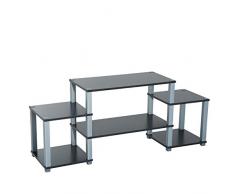 homcom TV tavolo TV Lowboard supporto scaffale rack con ripiano 136,5 x 36 x 57 cm 2 colori (Nero)