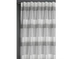 GARDINIA Tenda con Occhielli Nascosti e Fettuccia, Etamine, Grigio, 140 x 175 cm