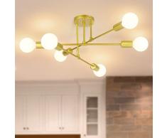 Lampadario Sputnik Plafoniere Industriali E27 - Lampada da Soffitto Sputnik Vintage 6 luci Diametro 50 cm Lampadari Plafoniera Sputnik per Camera da letto, Cucina, Soggiorno (Lampadina non inclusa)