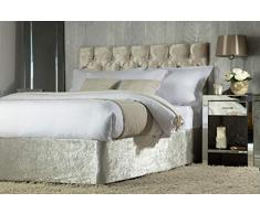 Velluto Riccio Divano Letto Base Wrap in Grigio Argenteo 38cm Profonda - Offerte An Alternativo e Trasforma Ogni Divano Base ( King Size Base 152cm x 198cm)