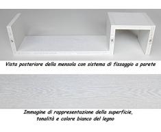Una MENSOLA Design legno a Parete Salotto Mobili Libreria BIANCA Con Venature ESSE BI