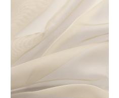 Beautissu Tenda decorativa velata con occhielli serie Amelie 140x245cm crema - tenda trasparente per finestre e balconi
