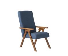 Poltrona legno FIAMMETTA ESSEGI SRL Relax reclinabile tessuto Blu Sfoderabile