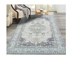 TALETA Mila Tappeto Floreale, Tappeto Salotto Orientale Pelo Corto, Tappeti Soggiorno Moderno Persiano, per Camera da Letto, Sala da pranzo, Grigio, 160 x 230 cm