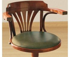 Poltrona girevole in pelle