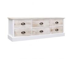 Tidyard Mobile,Porta TV,Moderno,in Legno Paulownia e Pioppo MDF,108x30x40 cm,Mobile Porta TV con Cassetti,Mobile Porta TV Moderno,Mobile TV Moderno,Credenza Soggiorno con Cassetti,Cassettiera