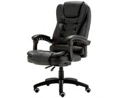 CLoxks Sedia da Ufficio,Sedia da scrivania in pelle PU da gioco, dirigenziale ergonomica girevole con braccioli ribaltabili reclinabili per sala studio