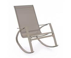 BRIGROS La voglia di fare Estosa - dondolo in alluminio con seduta in textilene colorata robusta e stabile adatta per arredo giardino, bordo piscine, terrazze, poltrona a dondolo (Ecru)