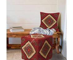 Handicraft Bazarr Cuscino di iuta di Natale Pouf Copertura Kilim Pouf Rustico Casa Decorativa Ottomano Copertura Annodata Poggiapiedi Bohemien Rivestimento Esterno Ottomano Federa