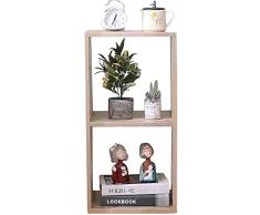 ETNIC ART Doppio Cubo arredo portaoggetti Libreria Scaffale Rovere 35x30x70 Legno MDF mensola scaffale Design Ufficio Ingresso Soggiorno