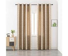 GIRASOLE HOME Coppia Tende Oscuranti Fantasia Onde Effetto Metallizzato Tenda Isolante per Soggiorno Camera Ufficio Balcone Porta Finestra 2 Pannelli con Occhielli (Oro Pallido, 140x280cm)