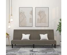 Homgoday Divano Letto a 2 Posti Grigio Scuro Tessuto in Microfibra, Divano Letto, Sofà Soggiorno Divanoletto Divano Moderno