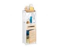 Relaxdays 10020974 Armadietto 5 Ripiani, Piccolo, Multiuso, Mobile da Bagno, Scaffale Cucina, Bianco
