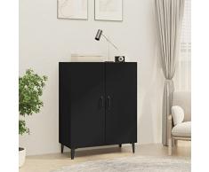 Tidyard Credenza 2 Ante Nera 70x34x90 cm, Credenza Classica,Credenza Soggiorno Cucina,Credenze e Buffet,Armadietto,Mobile Madia,Credenza Cucina in Legno Multistrato