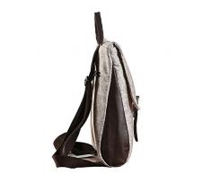 HUKCTE 13pollici/Zaino/Mobile/canvas/Botanic Fiore/arte/tessuto/Grigio/stile etnico/Viaggi/Tempo libero/Multipurpose/Soft, grigio chiaro