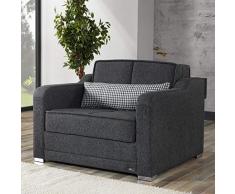 arredo Divanetto letto poltrona letto Joshua 1 posto compatto e moderno in resistente e confortevole cotone 131x106 cm (Singolo)