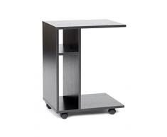 ts-ideen Tavolino da caffé Carrello Mobiletto in legno stile moderno con rotelle. Nero.