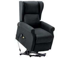 Tidyard Poltrona Alzapersona Massaggiante Elettrica Relax Reclinabile in Tessuto Grigio con Poggiapiedi,Poltrona Relax Reclinabile,Poltrona da TV,Poltrona per Anziani,Poltrona Massaggio