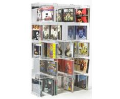 SORA Scaffale modulare per CD in Acrilico con Pannello Posteriore a Specchio