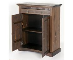 2trg. Cassettiera in legno di pino stile coloniale colori, armadio, credenza