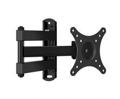 Supporto TV Universale per Televisori tra 10 e 32 pollici, Orientare, Inclinare, Ruotare – Adatto per TV LCD/LED a Schermo Piatto – Estendibile di 44cm – Sostiene fino a 20kg – Max. VESA 100X100mm