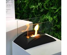 JSMY Caminetto da Tavolo Rettangolare Lungo 35 cm Pozzo Del Fuoco Camino Portatile a Bioetanolo da Tavolo Camino Senza Ventola a Bioetanolo per Patio Interno Giardino Feste Soggiorno Riunione