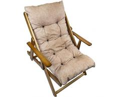 MAURYS Poltrona Sdraio Harmony Relax Comodona in Legno 3 Posizioni con Cuscino Imbottito (Ercu)