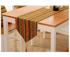 Jhtadva Bohemian Tavolo da Pranzo in Stile Etnico, Mobile TV Runners, Giallo, 30 * 200