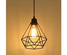 Retro Lampada A Sospensione Nero Vintage IndustrialeLoft Bar Metallo Paralume Da Soffitto E27 Base
