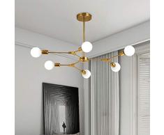 Lampadario Da Soffitto Vintage Cromo Sputnik Lampadario 6 Bracci Bracci Ruotabili plafoniera Industriale da Soffitto per Soggiorno, Sala da Pranzo(lampadine Non Incluse)