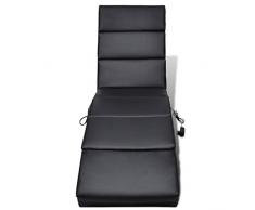 vidaXL Poltrona Massaggiante in Similpelle Nera Reclinabile Sedia da Massaggio