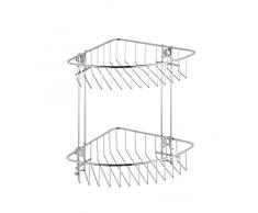 Wenko 20640100 - Mensola da doccia classica a 2 ripiani, in acciaio INOX