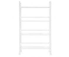 LANGRIA Carrello da Cucina 4 Livello all Purpose Scaffalatura Multifunzione Scaffale Rete Metallica Contenitori,Robusto Rotolamento Carrello, Adatto a Cucina,Casa, Bianco