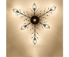 Moderno cristallo lampada da soffitto a LED, foglia a filo soffitto plafoniera decorativa lampadario di cristallo per sala da pranzo camera da letto luce del pendente soggiorno (6heads)