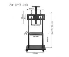 Scaffalature di stoccaggio Xiaolin Carrello TV Nero Rotante per Schermo Piatto al Plasma a LED da 40"a 75" Schermo LCD |Supporto Mobile con Ruote (Color : 02)