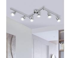 Lampadario da Soffitto Luce Bianco 4000K, Bojim Faretti LED da Soffitto Orientabili con 6 Luci GU10 550LM 6W Pari a 54W 220V, Lampadario moderno per Camera letto Salotto Soggiorno Cucina Corridoio