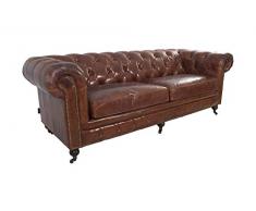 Vintage-Line Divano Chesterfield 3 posti in vera pelle divano divano