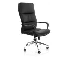 HJH Office 600700 Sedia da ufficio/Sedia presidenziale BRUNELLO 20 finta pelle nero, imbottitura morbida, con braccioli, regolabilie in altezza, schienale inclinabile, schienale alto